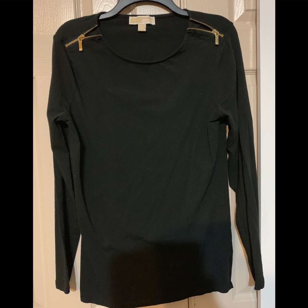 Ladies Michael Kors Zipper Shoulder Top